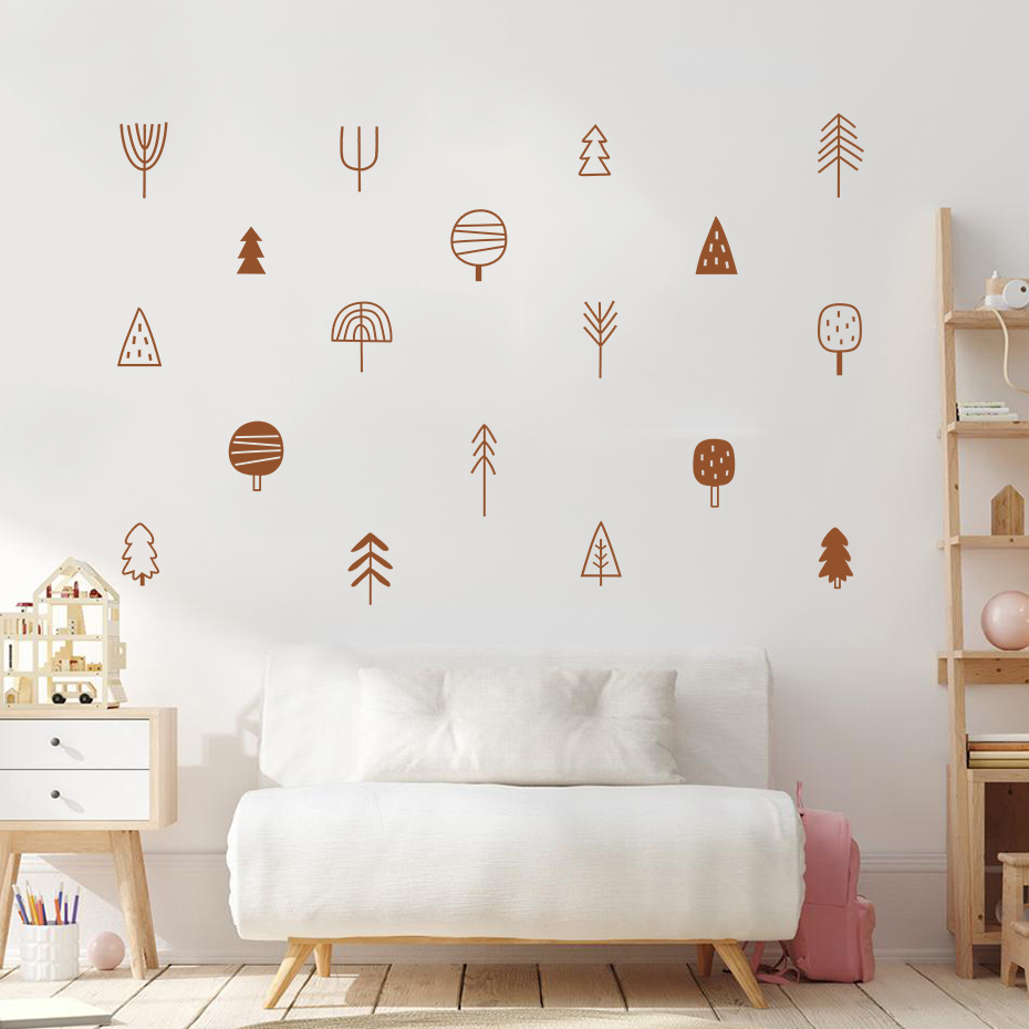 Baby Nursery Tree - Woodland Trees Boho Wall Stickers Decals