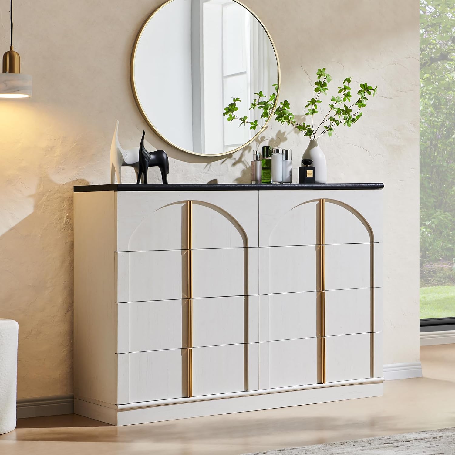Drawer Dresser White - Bedroom, Living Room, Hallway Storage: White