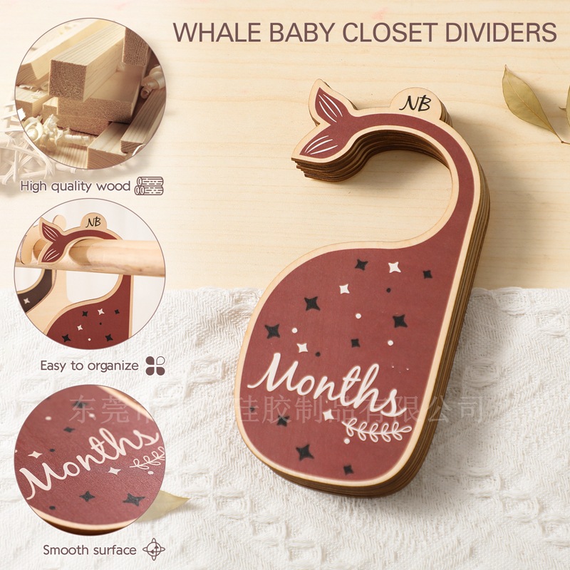 Baby Nursery Closet - Wooden Baby Clothes Dividers Whale Swan
