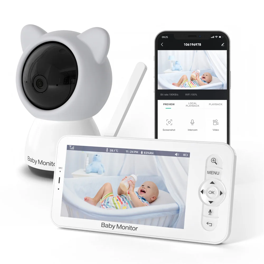 Baby Monitor Split Screen - Babystar 5 Inch Wifi Baby Monitor