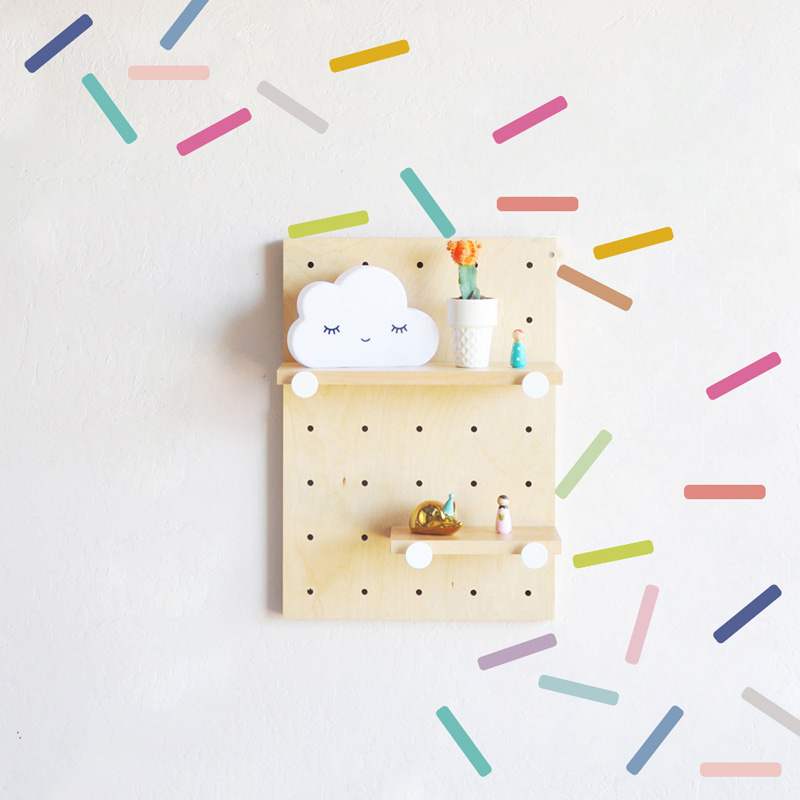 Baby Nursery Wall Stickers - 48pcs Colorful Candy Strip Wall Stickers