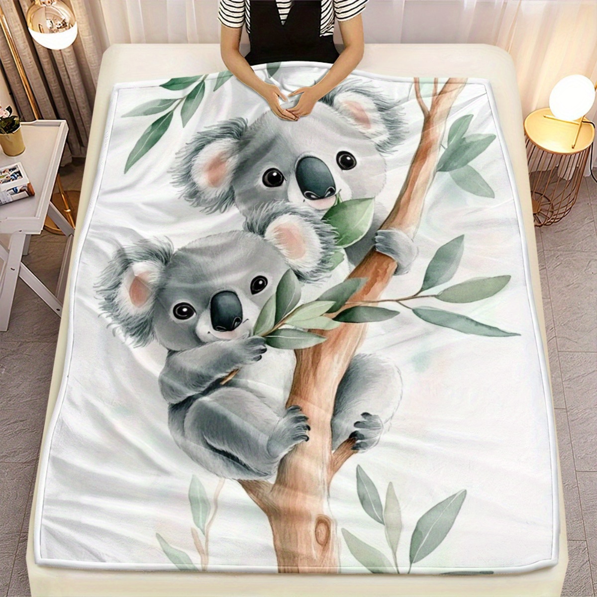 Baby Nursery Tree - Cute koala bear tree eucalyptus leaves