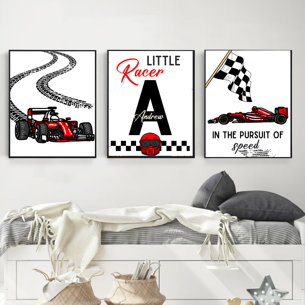 Custom Name Racing Car Nursery - огляд і ціна Baby Nursery Posters