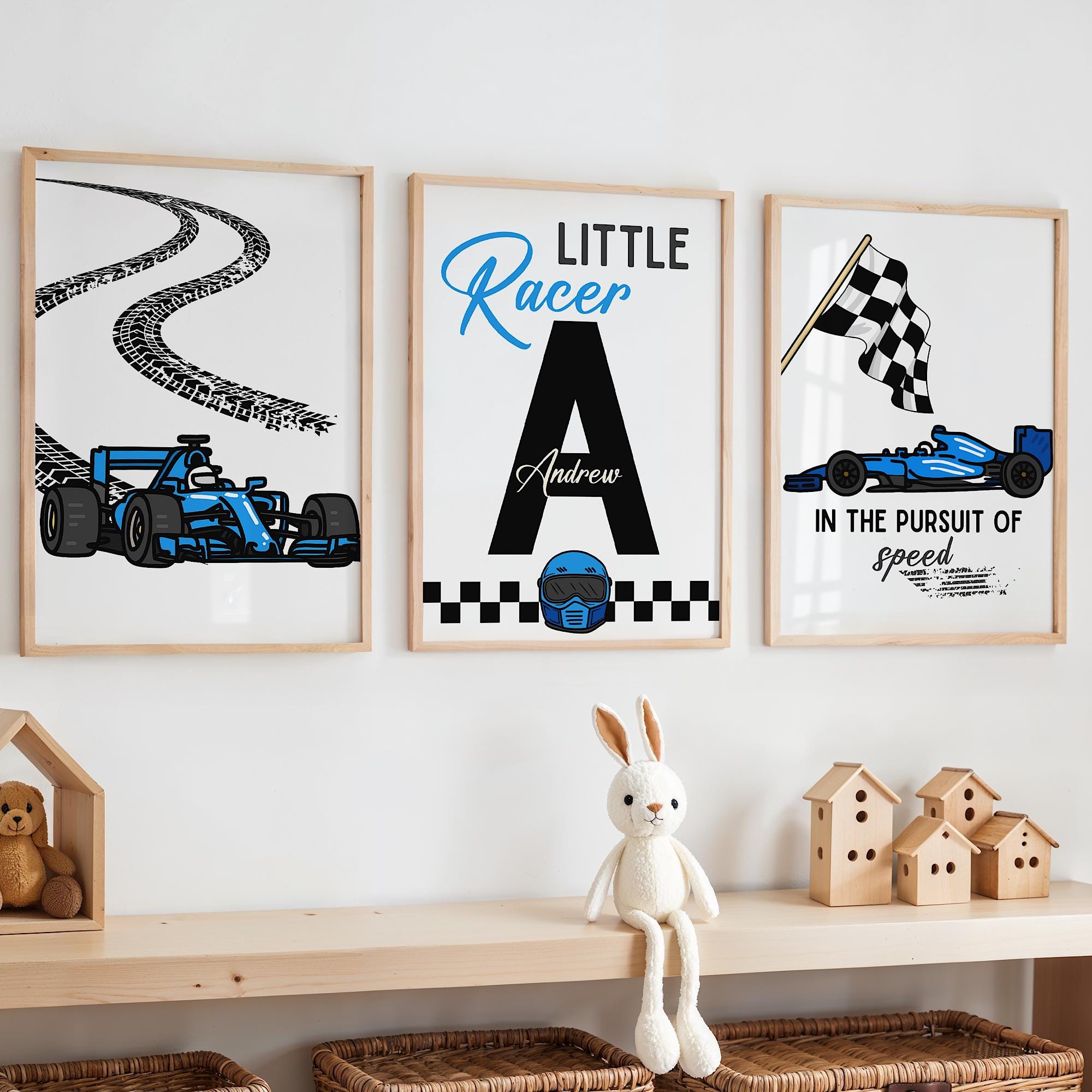 Custom Name Racing Car Nursery - огляд і ціна Baby Nursery Posters