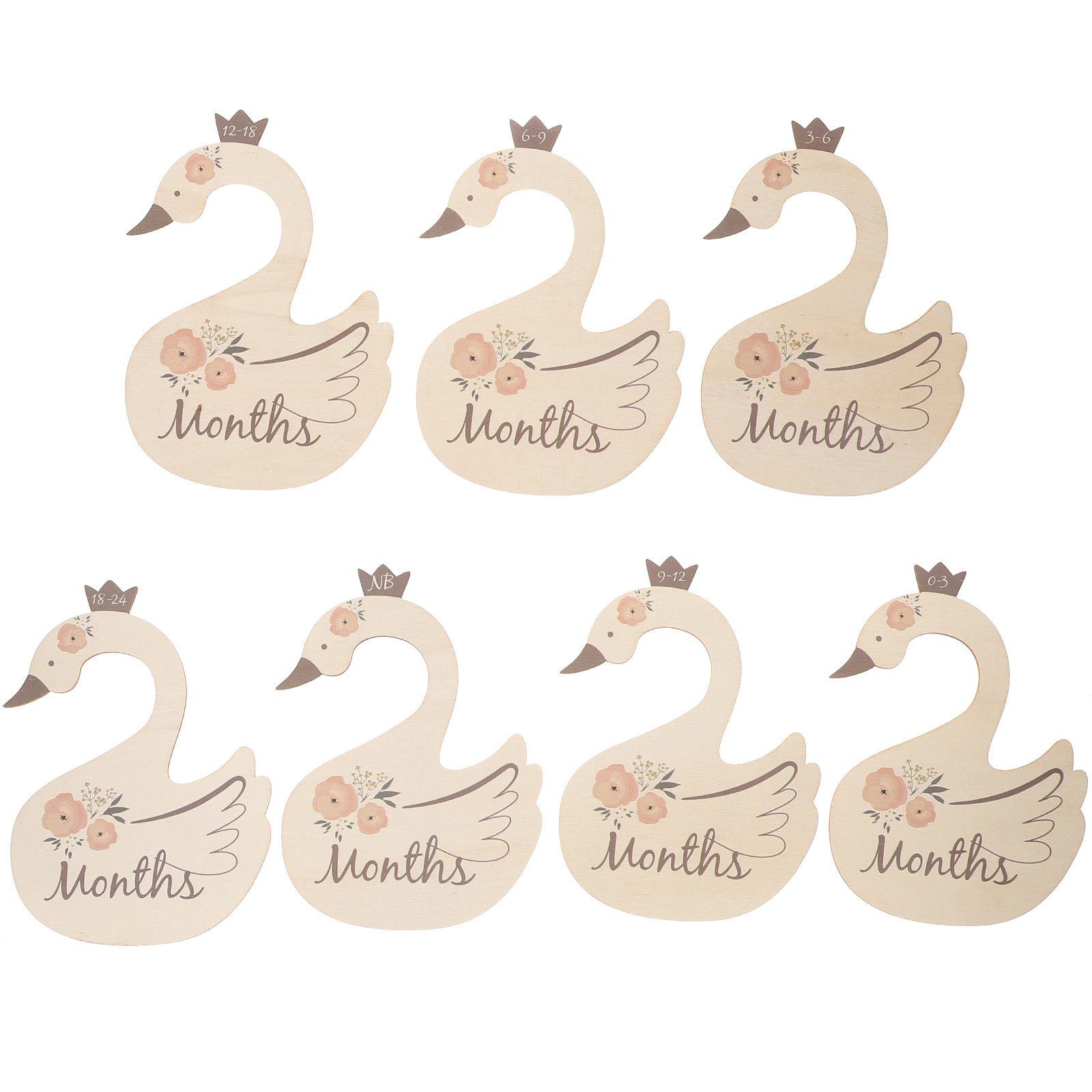 7Pcs Swan Baby Clothes Size Di - огляд і ціна Baby Nursery Closet