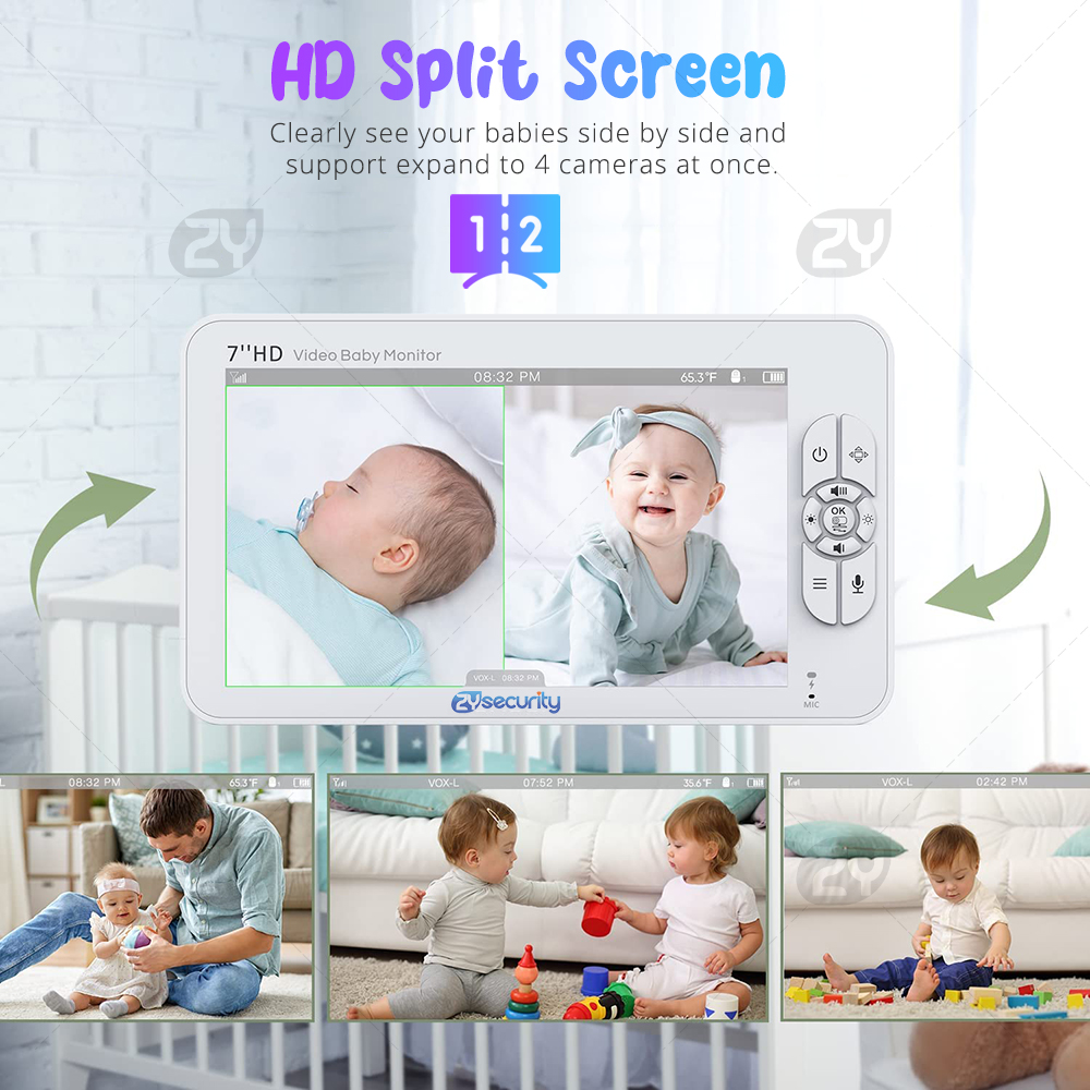 7.0 inch Video Baby Monitor HD - огляд і ціна Baby Monitor Split Screen