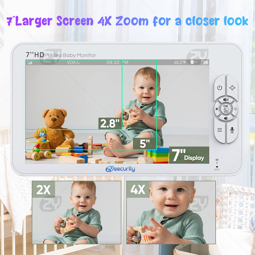 7.0 inch Video Baby Monitor HD - огляд і ціна Baby Monitor Split Screen
