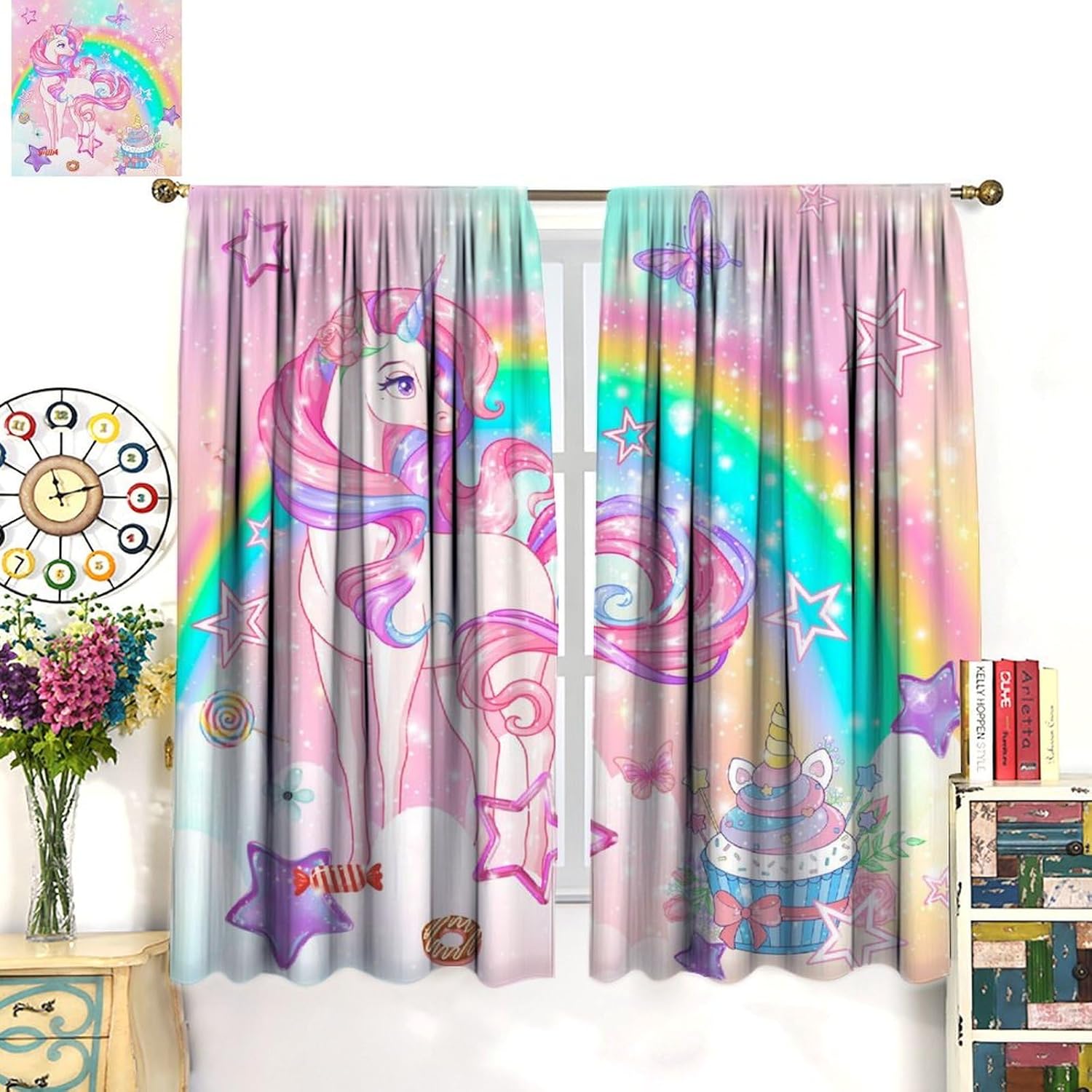 Unicorn Girls Curtains, Dream  - огляд і ціна Baby Nursery Youtube
