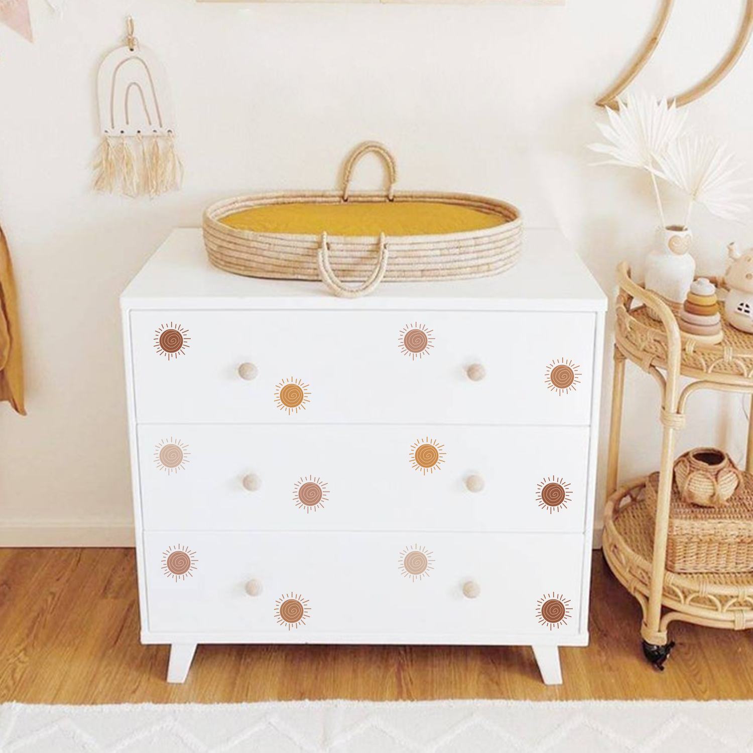 Boho Cartoon Creative Sun Wall - огляд і ціна Baby Nursery Wallpaper Girl