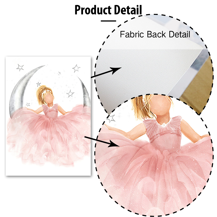 Pink Angel Girl Sun Moon Cloud - огляд і ціна Baby Nursery Posters