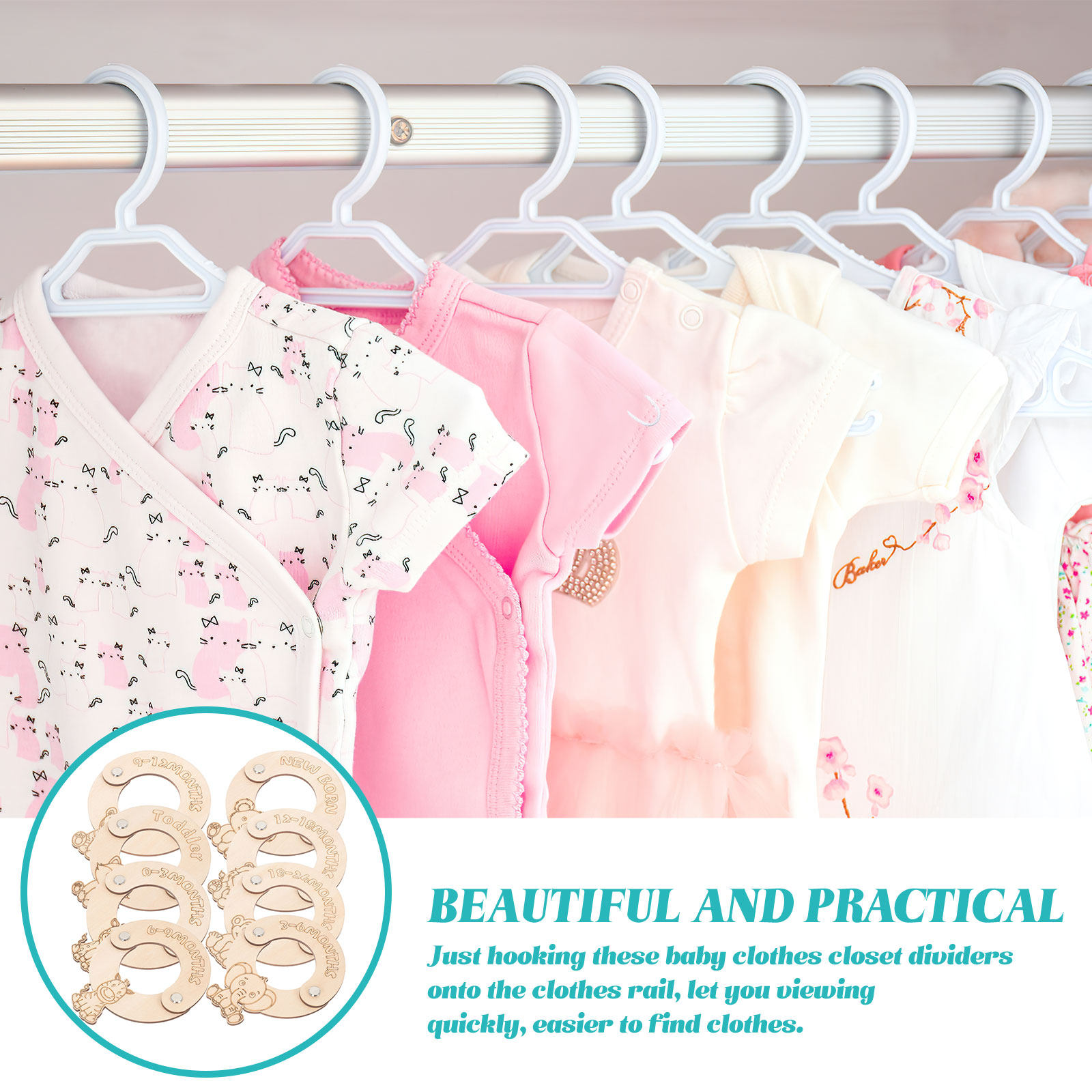 8Pcs Baby Closet Clothing Size - огляд і ціна Baby Nursery Closet