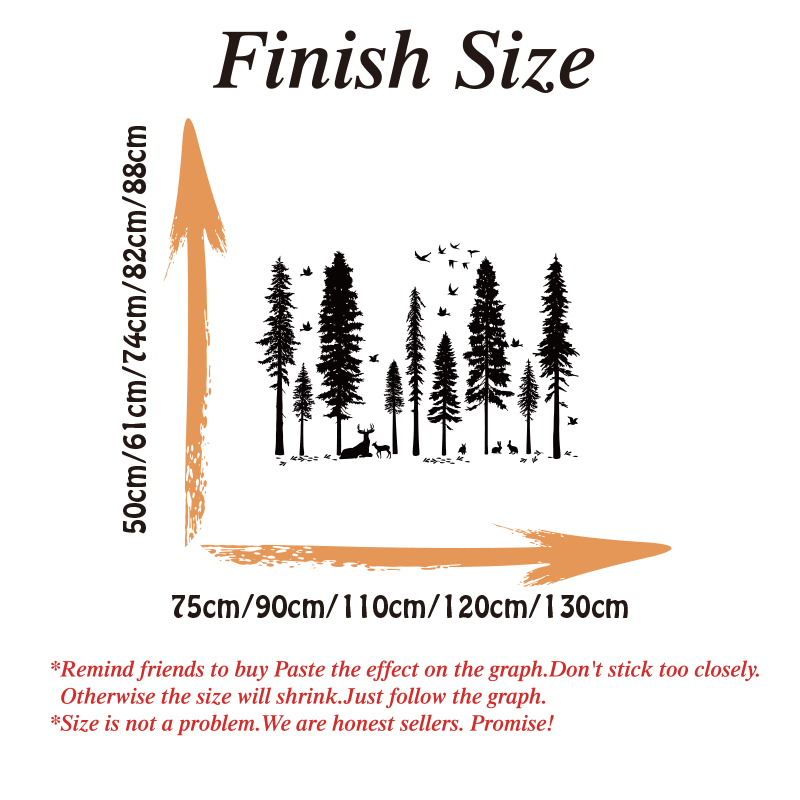 Large Pine Tree Bird Deer Wall - огляд і ціна Baby Nursery Tree