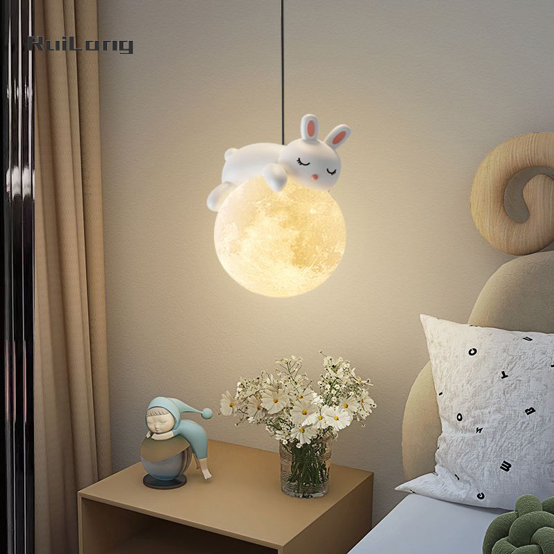 Cartoon Rabbit Moon Chandelier - огляд і ціна Baby Nursery Knobs