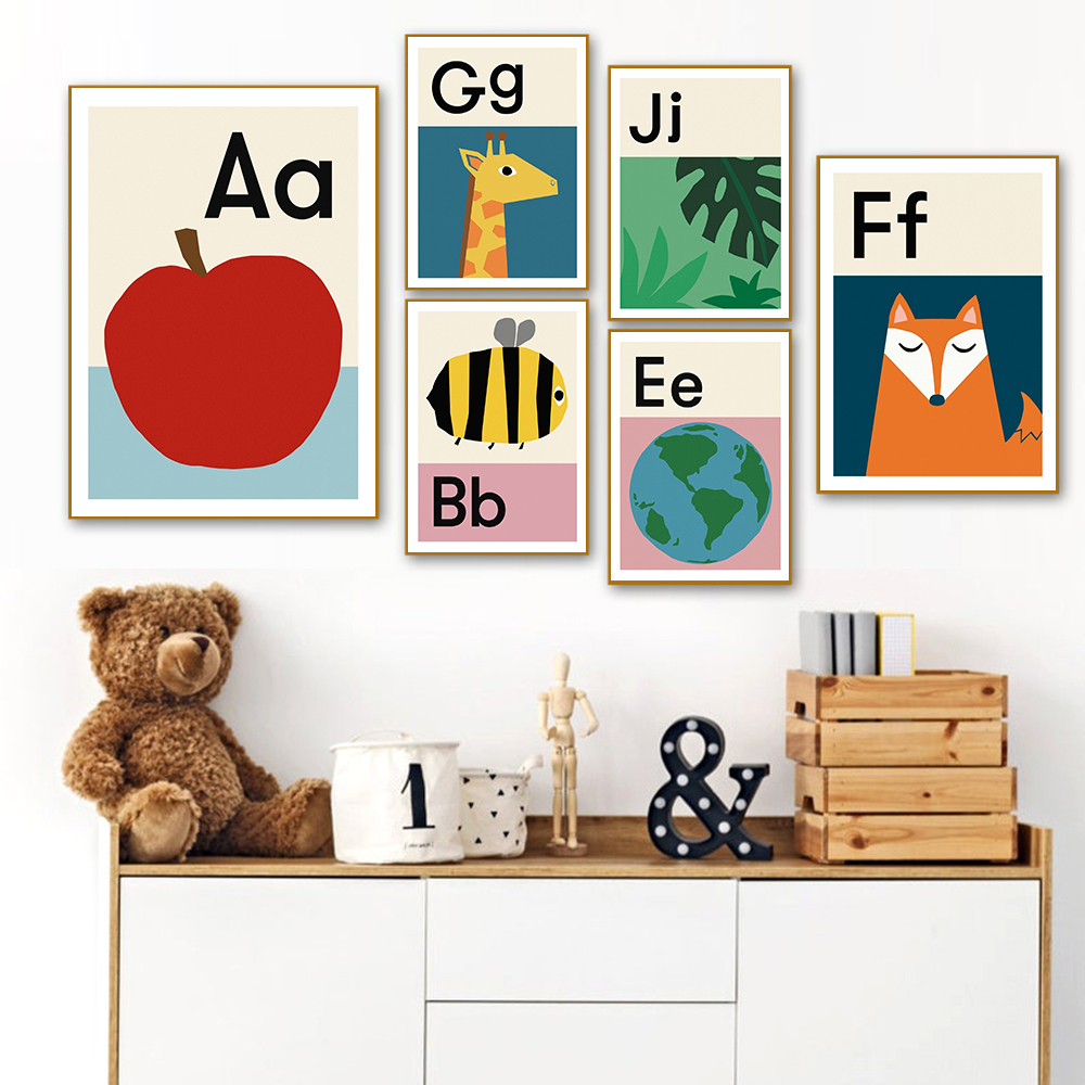 Cartoon ABCD Alphabet Poster E - огляд і ціна Baby Nursery Images Free