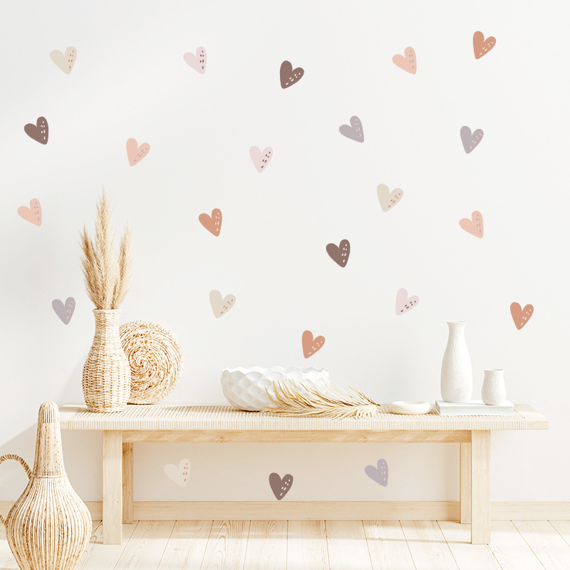 36Pcs Boho Hearts Wall Sticker - огляд і ціна Baby Nursery Wallpaper Girl