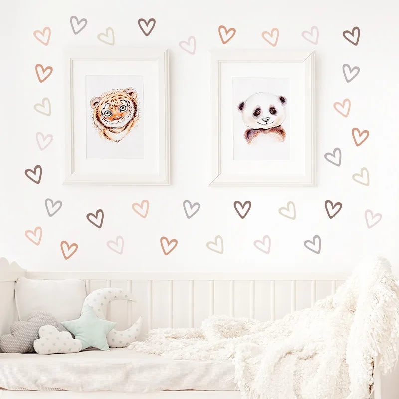 36Pcs Boho Hearts Wall Sticker - огляд і ціна Baby Nursery Wallpaper Girl