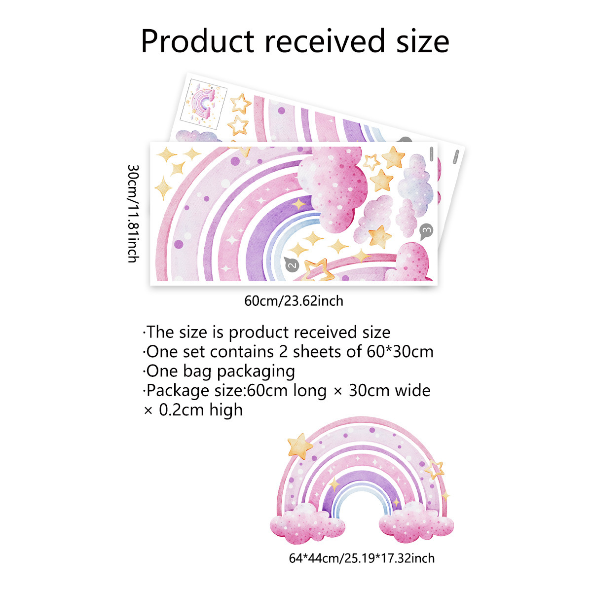 Colorful Rainbow Stars Cloud W - огляд і ціна Baby Nursery Wall Stickers