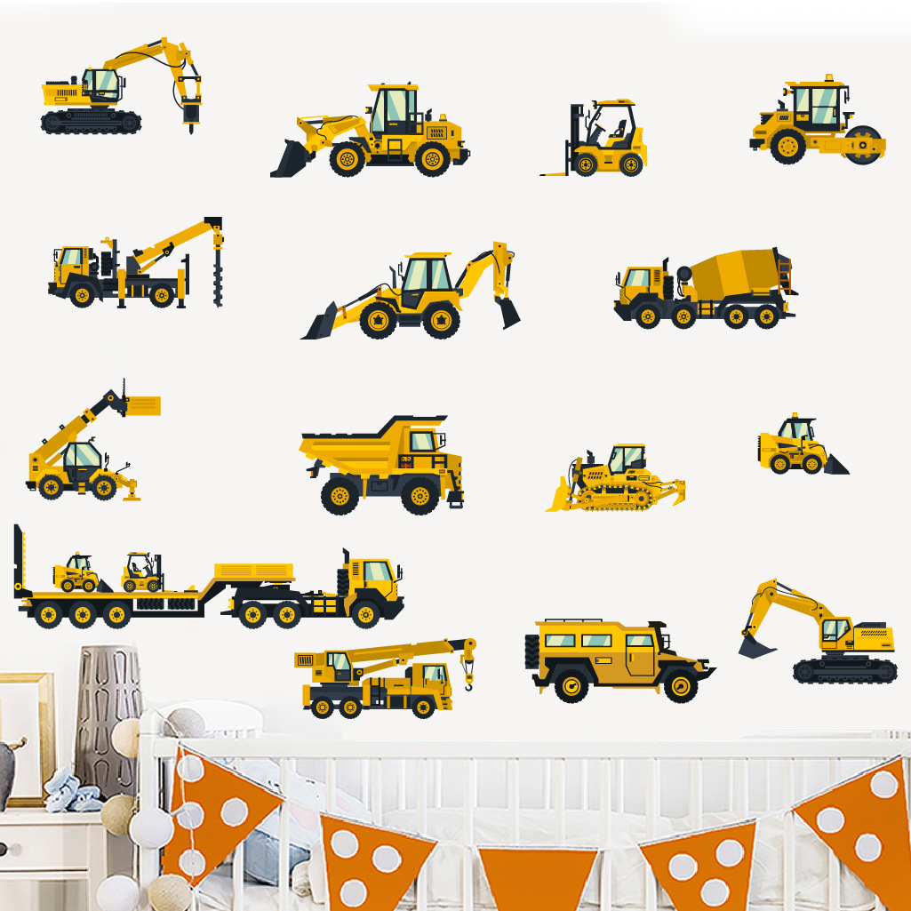 Cartoon Excavator Engineering  - огляд і ціна Baby Nursery Posters