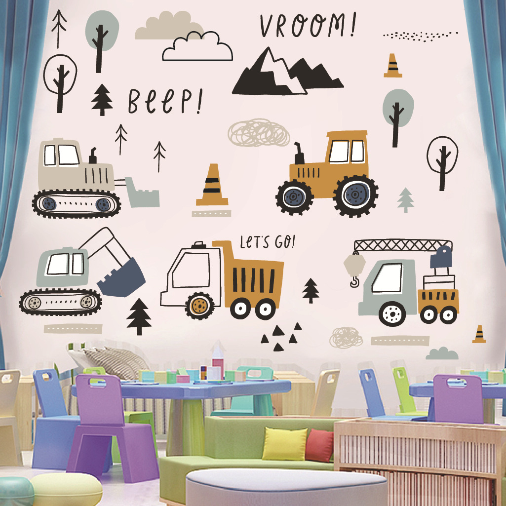 Cartoon Excavator Engineering  - огляд і ціна Baby Nursery Posters