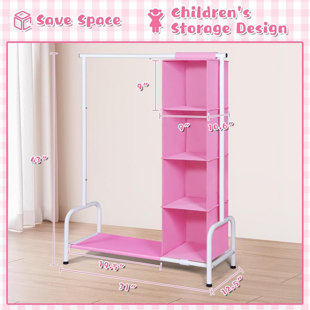 Tall Kids Clothing Rack with H - огляд і ціна Baby Nursery Closet