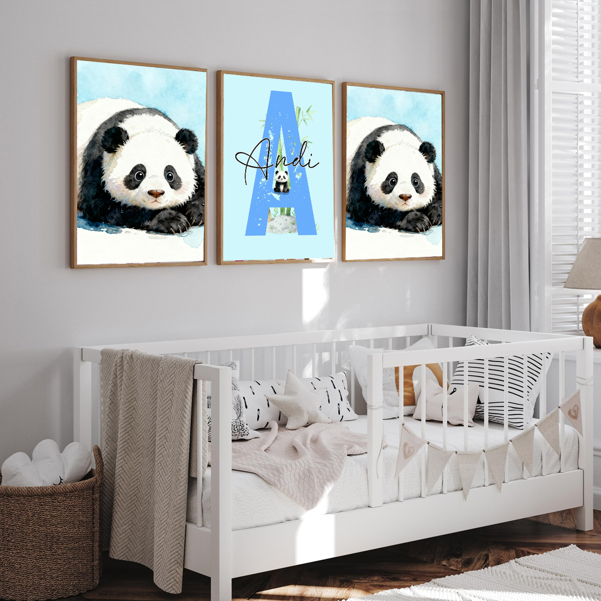 3pcs Personalized Panda Nurser - огляд і ціна Baby Nursery Art