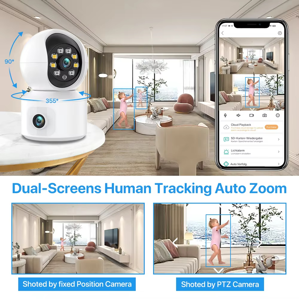 6MP iCsee WiFi IP Camera Dual  - огляд і ціна Baby Monitor Split Screen