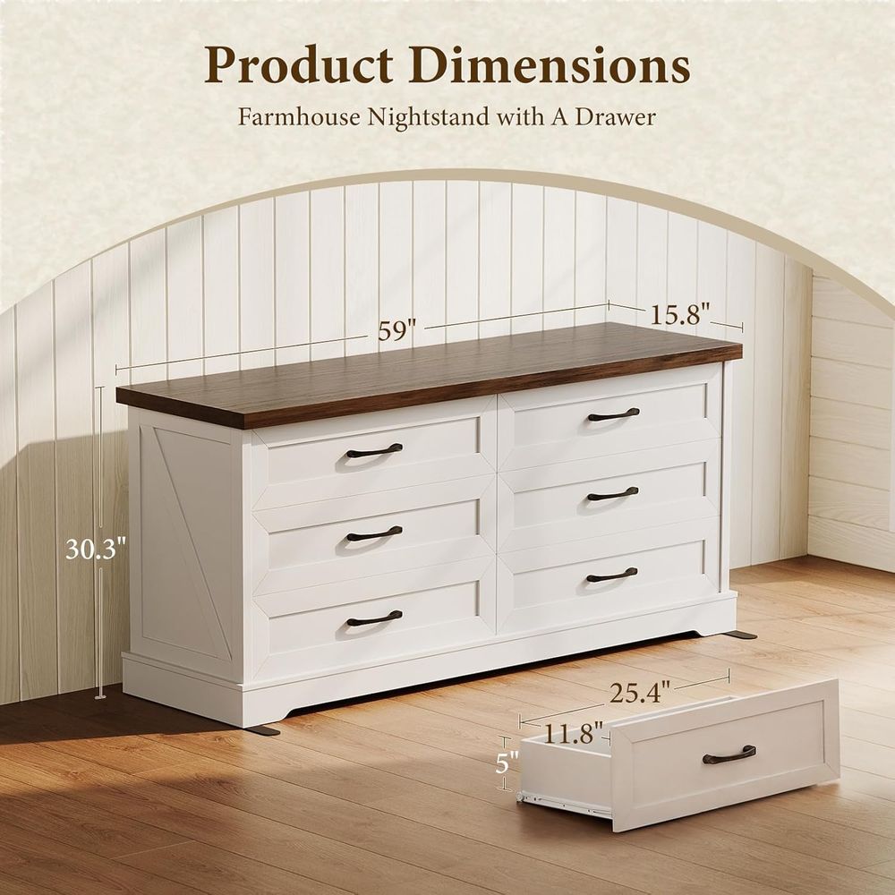 6-Drawer Bedroom Storage Chest - огляд і ціна Drawer Dresser White