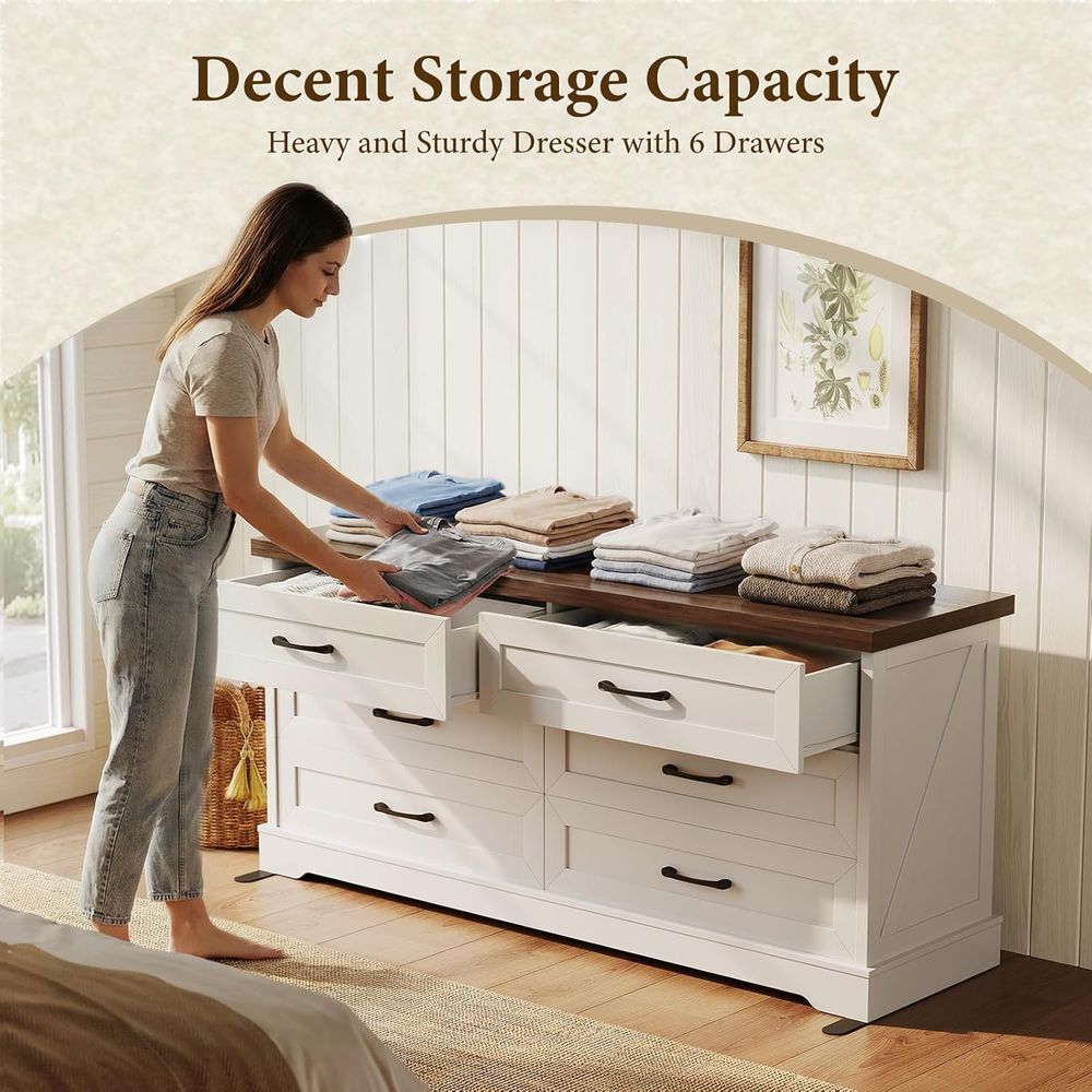 6-Drawer Bedroom Storage Chest - огляд і ціна Drawer Dresser White