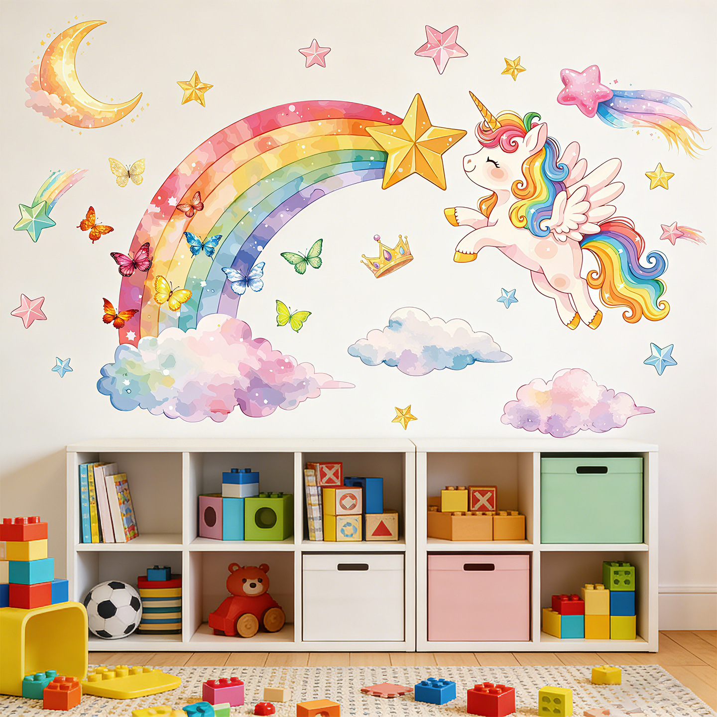 Unicorn Rainbow Butterfly Wall - огляд і ціна Baby Nursery Wall Stickers