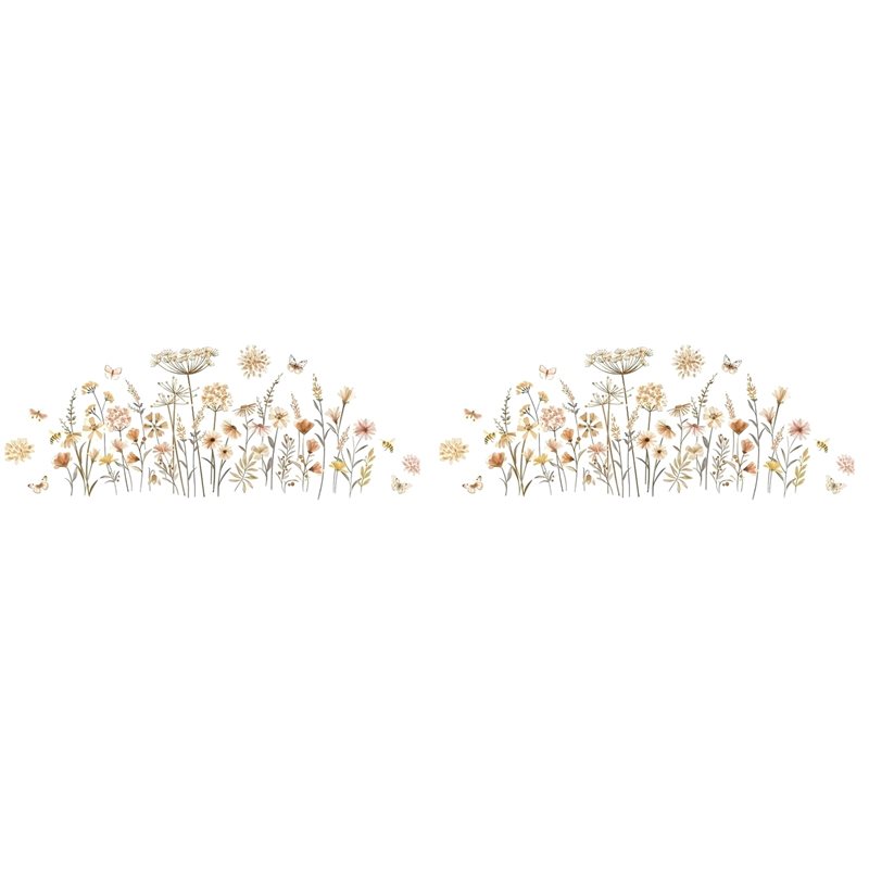 【EFFICIENT 】2X Boho Flower Wal - огляд і ціна Baby Nursery Wallpaper Girl