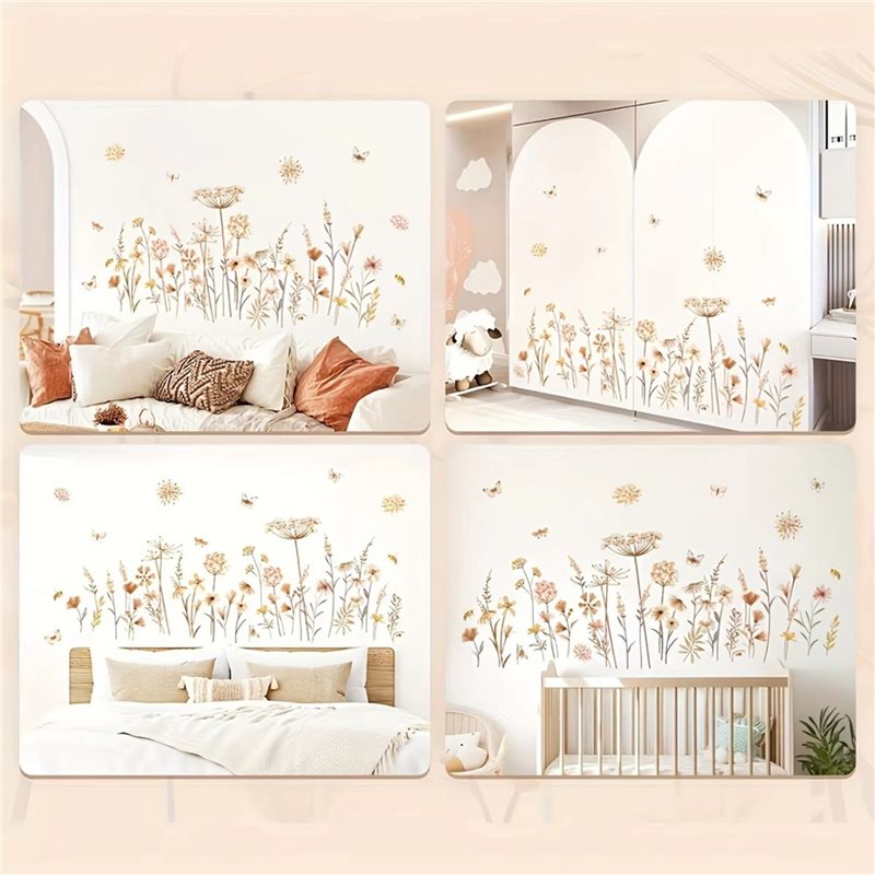 【EFFICIENT 】2X Boho Flower Wal - огляд і ціна Baby Nursery Wallpaper Girl