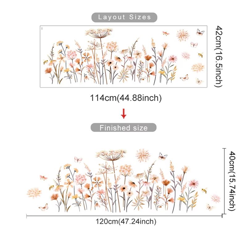 【EFFICIENT 】2X Boho Flower Wal - огляд і ціна Baby Nursery Wallpaper Girl