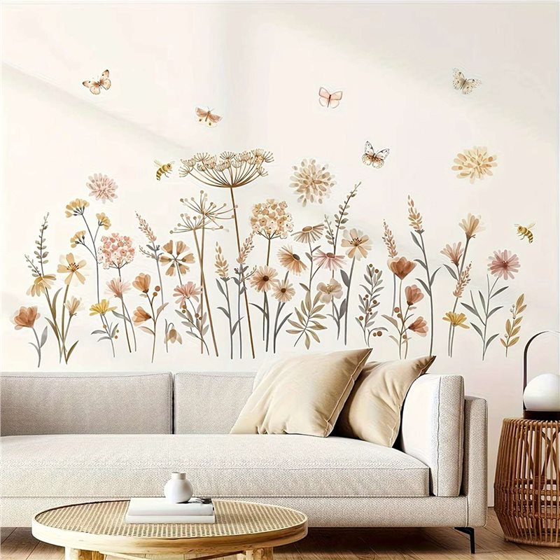 【EFFICIENT 】2X Boho Flower Wal - огляд і ціна Baby Nursery Wallpaper Girl