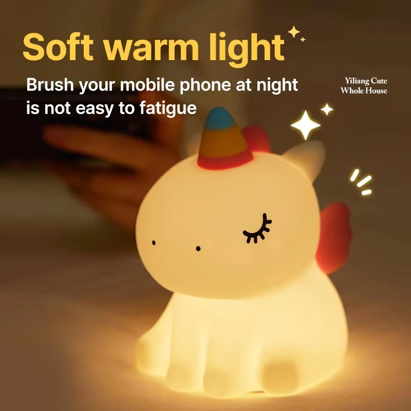 Cute Silicone Night Light Dimm - огляд і ціна Baby Nursery Table Lamp