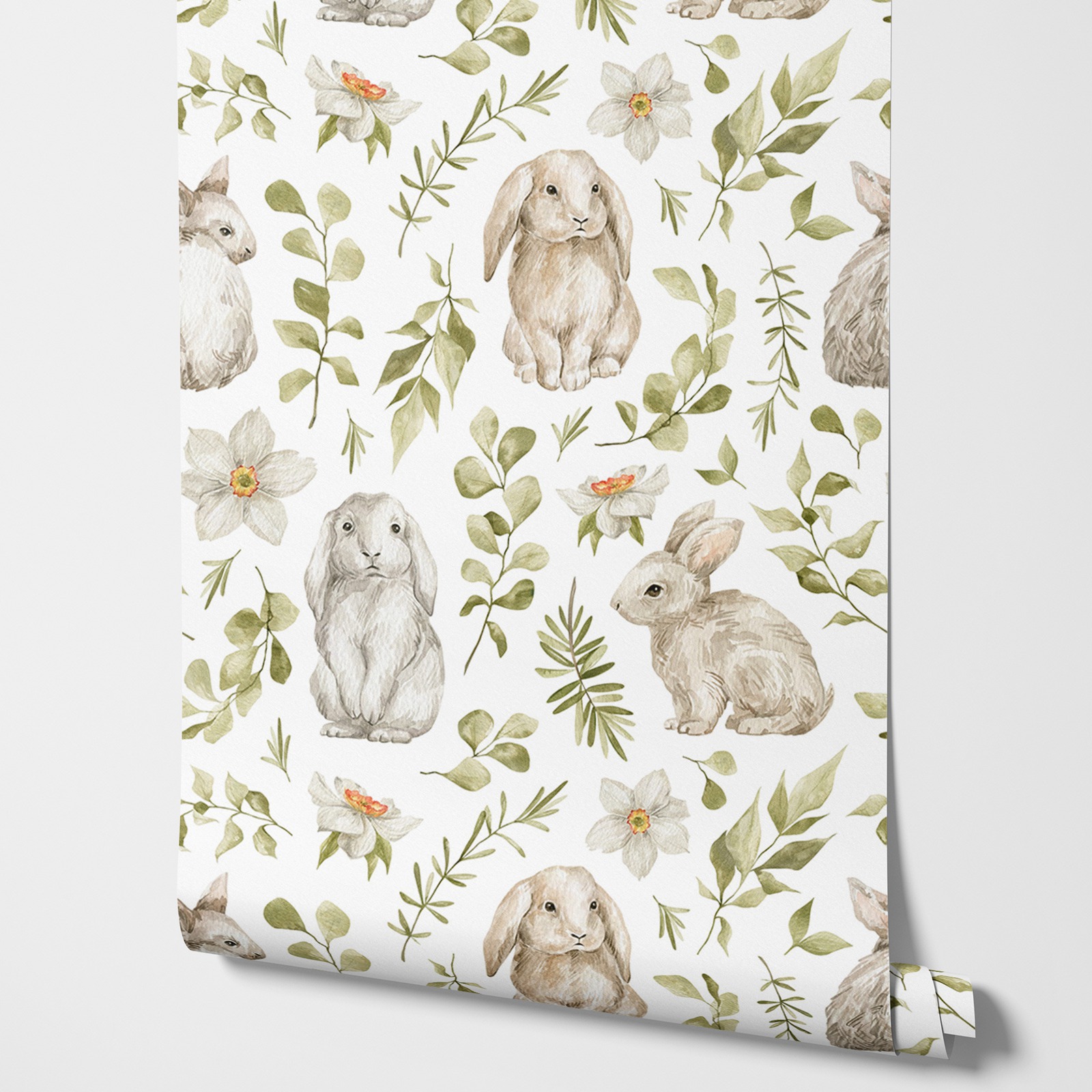 Bunny Wallpaper Kids Room Wall - огляд і ціна Baby Nursery Wallpaper Girl