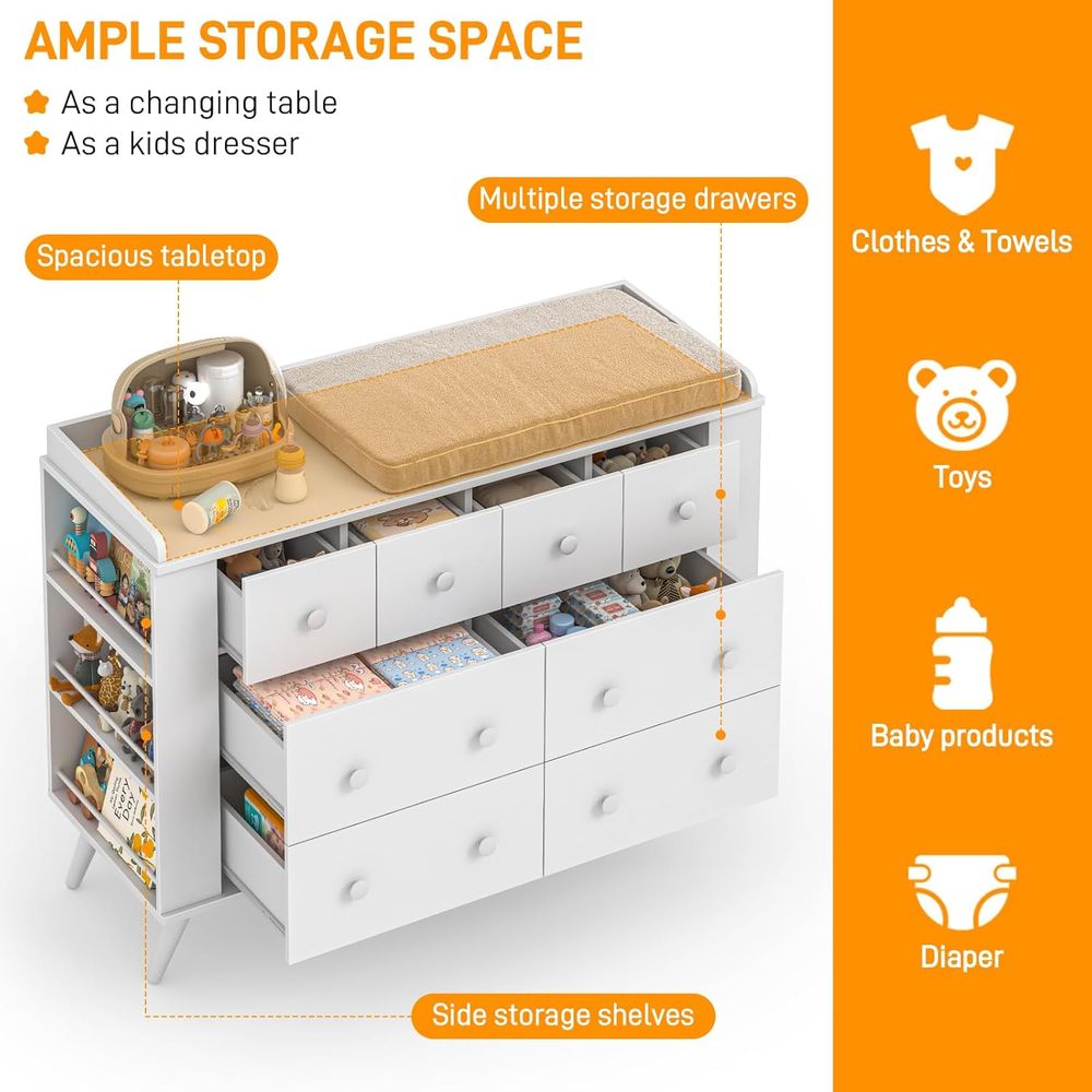 Children's 8-Drawer Dresser, N - огляд і ціна Drawer Dresser White