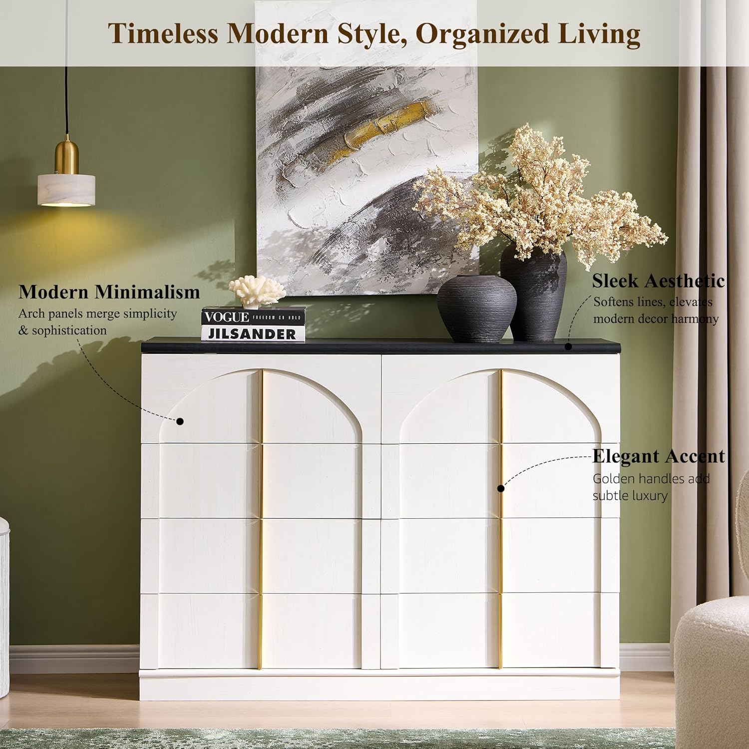 Bedroom, Living Room, Hallway  - огляд і ціна Drawer Dresser White