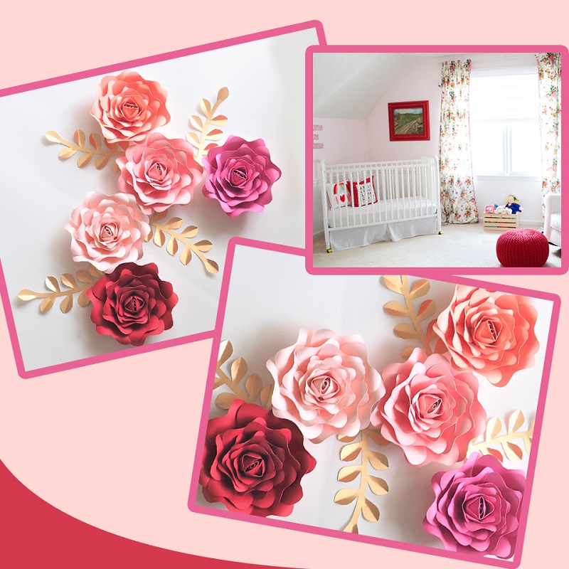 DIY Paper Flowers Leaves Nurse - огляд і ціна Baby Nursery Wallpaper Girl