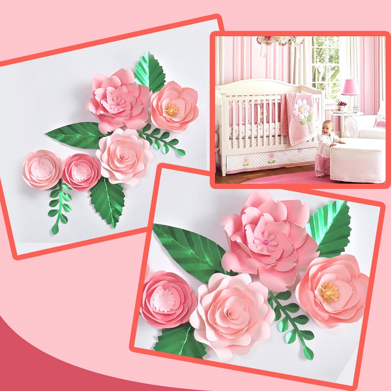 DIY Paper Flowers Leaves Nurse - огляд і ціна Baby Nursery Wallpaper Girl
