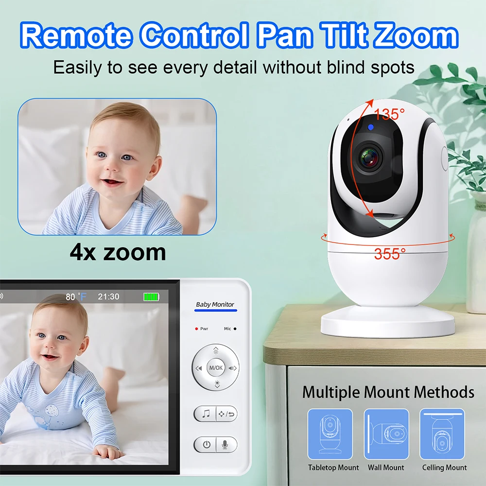 No WiFi 7 Inch Baby Monitor 2- - огляд і ціна Baby Monitor Split Screen