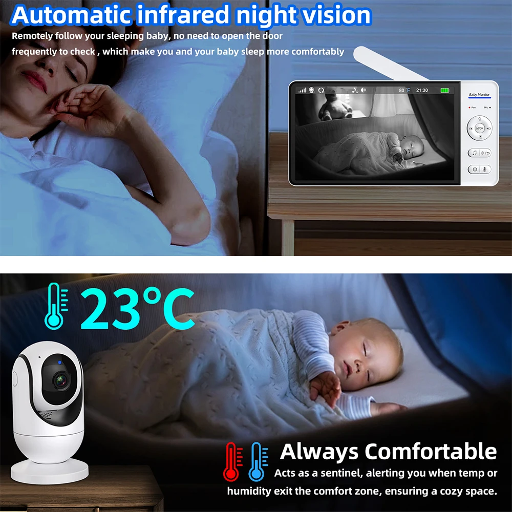 No WiFi 7 Inch Baby Monitor 2- - огляд і ціна Baby Monitor Split Screen