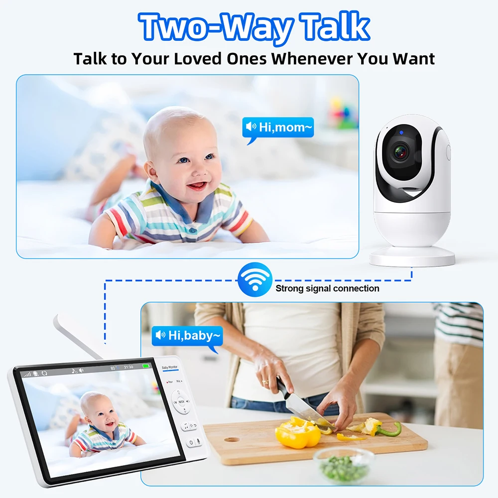 No WiFi 7 Inch Baby Monitor 2- - огляд і ціна Baby Monitor Split Screen