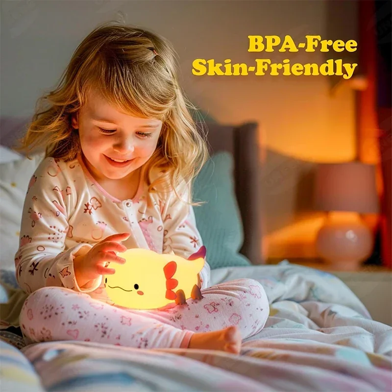 Cute Axolotl Night Light Silic - огляд і ціна Baby Nursery Table Lamp
