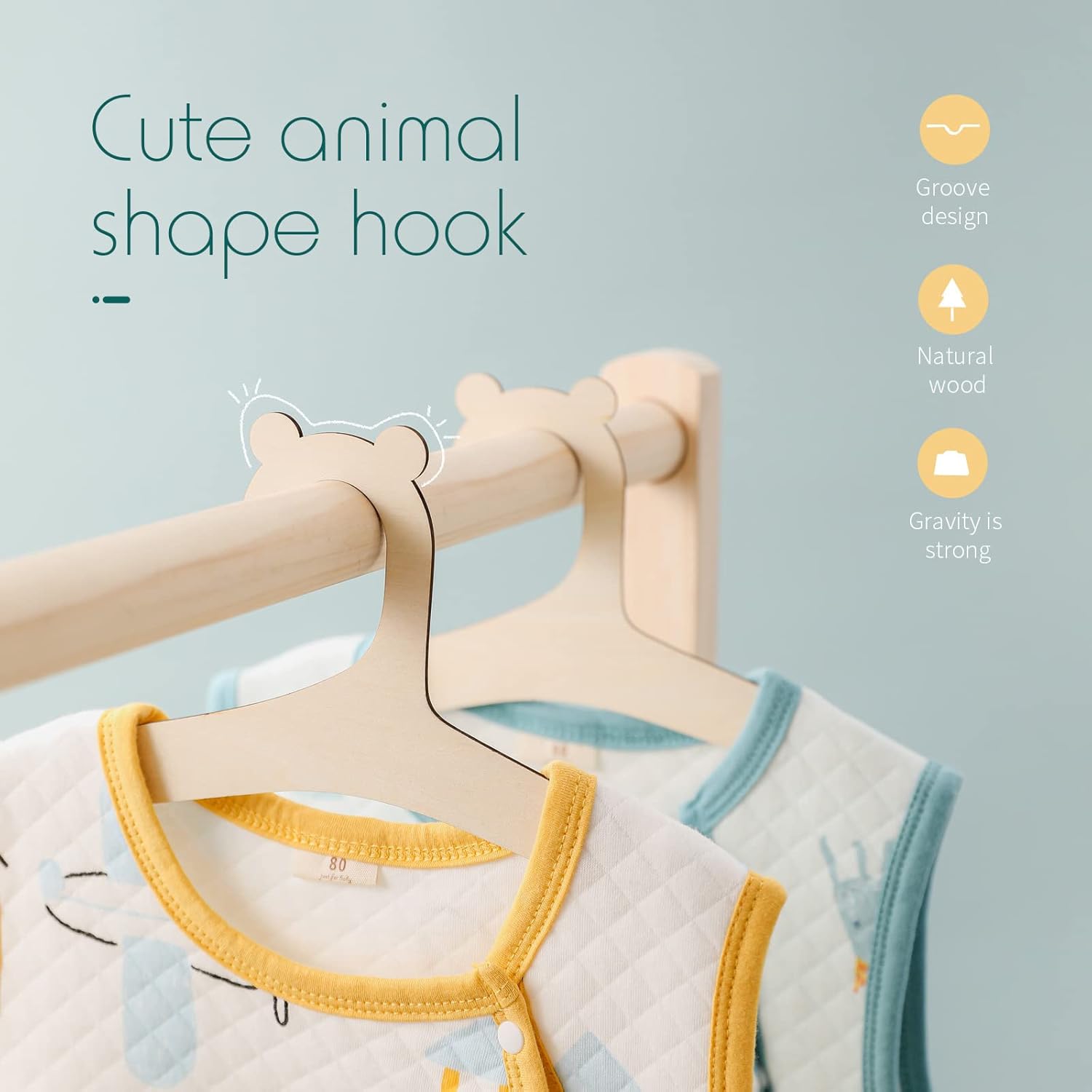 9 Inch Wooden Baby Hangers for - огляд і ціна Baby Nursery Images Free