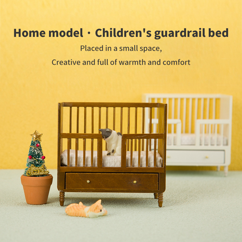 1:12 Miniature White Wood Baby - огляд і ціна Baby Nursery Set Furniture