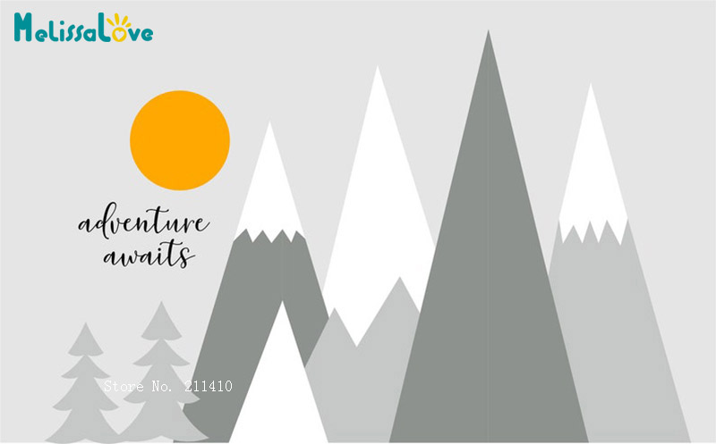 Mountains Trees Wall Decals Ba - огляд і ціна Baby Nursery Tree