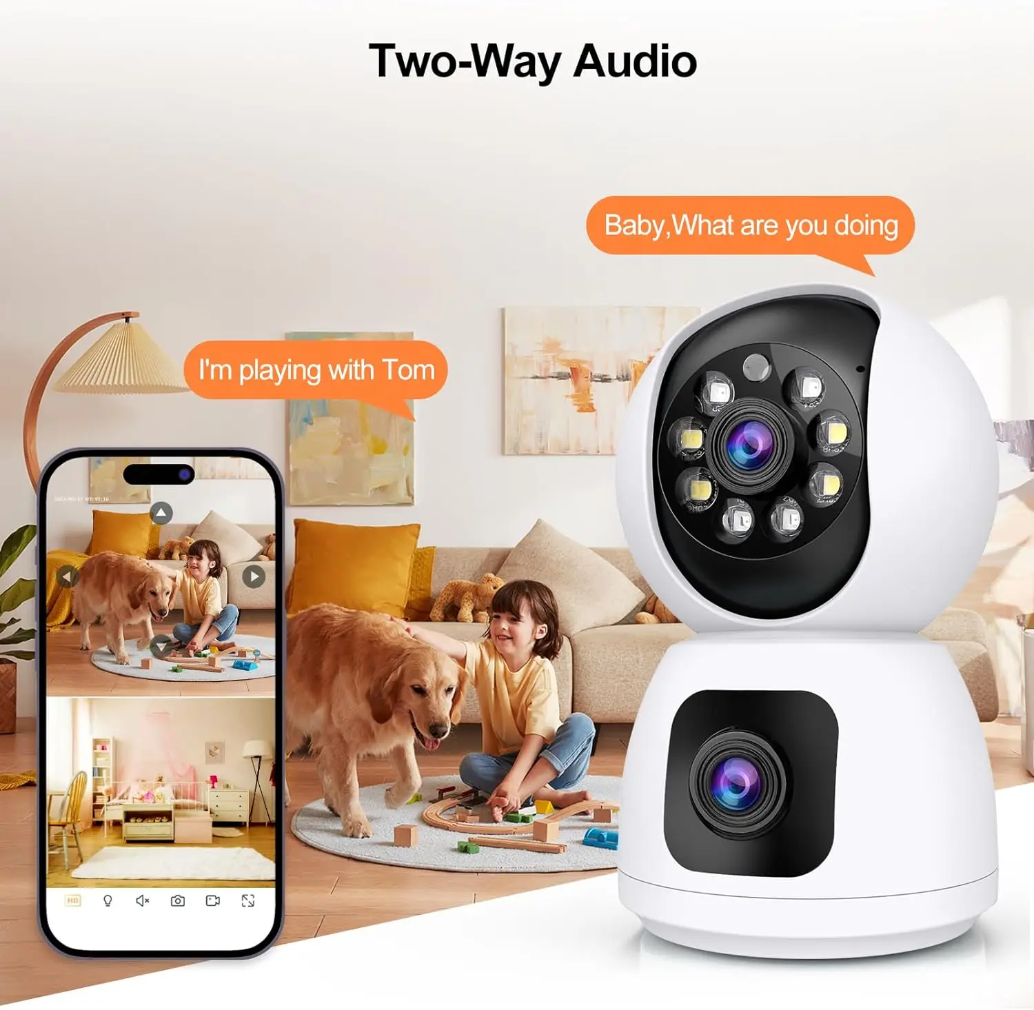 Tuya  4K 8MP HD WiFi Camera In - огляд і ціна Baby Monitor Split Screen