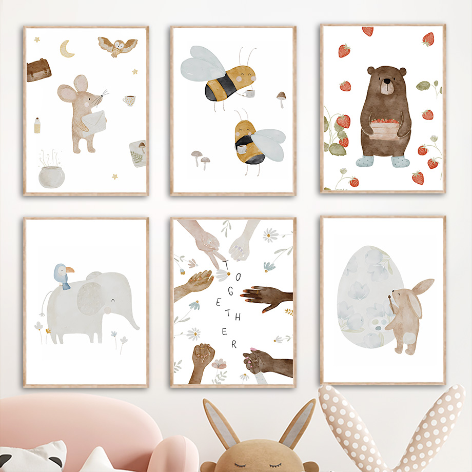 Boho Animals Friend Elephant R - огляд і ціна Baby Nursery Posters