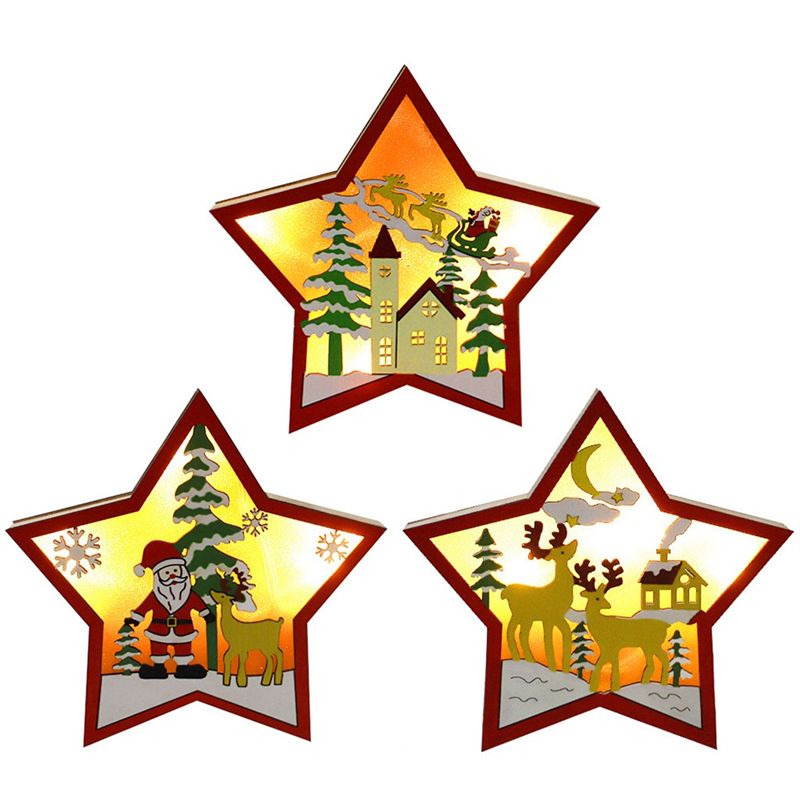 AA05 3 PCS LED Wood Star Night - огляд і ціна Baby Nursery Table Lamp