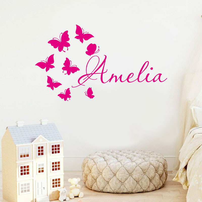 Personalized Girls Name Cartoo - огляд і ціна Baby Nursery Wallpaper Girl